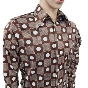Vintage 70s Capri California By David Langman Long Sleeve Shirt Size 15 1/2